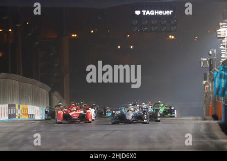 Riyad, Arabie Saoudite.28th janvier 2022. Début du 2022 Diriyah ePrix, 1st et 2nd tour du Championnat du monde de Formule E 2022, sur le circuit de Riyad Street du 28 au 30 janvier, à Riyad, Arabie Saoudite - photo Gregory Lenormand / DPPI Banque D'Images