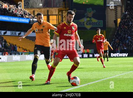 Norwich City footballeur Grant Hanley.Wolverhampton Wanderers / Norwich City au stade Molneux 23/02/2020 - English Premier League Banque D'Images