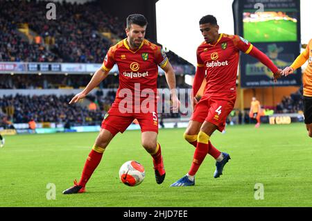 Norwich City footballeur Grant Hanley.Wolverhampton Wanderers / Norwich City au stade Molneux 23/02/2020 - English Premier League Banque D'Images