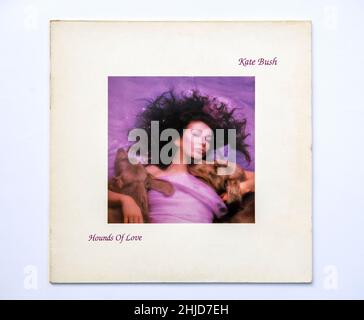 LP Cover of Hounds of Love, le cinquième album studio de l'auteur-compositeur britannique Kate Bush, sorti en 1985 Banque D'Images