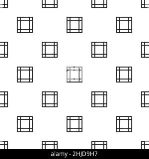 Motif sans couture carré forme géométrique conception de texture abstraite fond en noir et blanc illustration pour les articles cadeaux, l'emballage, le mur, les cartes an Illustration de Vecteur