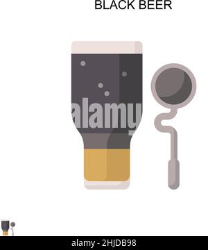 Icône de vecteur simple de bière noire.Modèle de conception de symbole d'illustration pour élément d'interface utilisateur Web mobile. Illustration de Vecteur