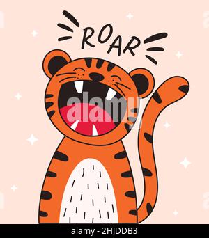 Mignon tigre concept Illustration de Vecteur