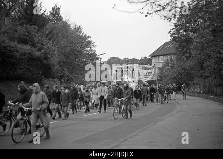 Manifestation contre les missiles Pershing II, 22 octobre 1983, Dortmund, Rhénanie-du-Nord-Wesphalia,Allemagne Banque D'Images