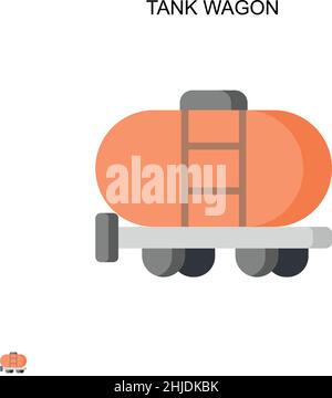 Icône de vecteur simple de wagon-citerne.Modèle de conception de symbole d'illustration pour élément d'interface utilisateur Web mobile. Illustration de Vecteur