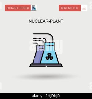 Icône de vecteur simple de la centrale nucléaire. Illustration de Vecteur