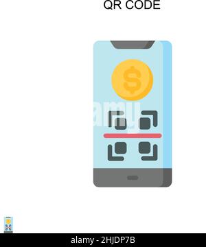 Icône de vecteur simple de code QR.Modèle de conception de symbole d'illustration pour élément d'interface utilisateur Web mobile. Illustration de Vecteur