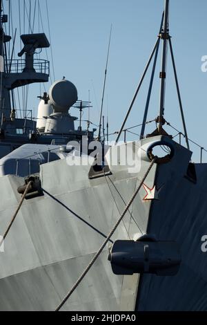 Gros plan du navire de l'armée - cuirassé - vertical Banque D'Images