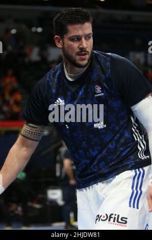 Nicolas Tournat de France pendant le EHF Euro 2022, demi-finale Handball match entre la France et la Suède le 28 janvier 2022 à Budapest Multifunctional Arena à Budapest, Hongrie - photo Laurent Lairys / DPPI Banque D'Images