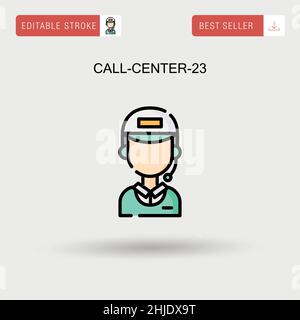 Call-Center-23 icône de vecteur simple. Illustration de Vecteur