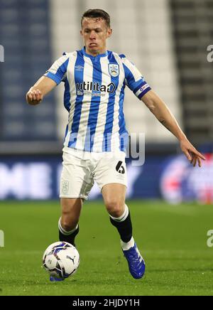 Huddersfield, Angleterre, 28th janvier 2022.Jonathan Hogg de Huddersfield Town pendant le match de championnat Sky Bet au stade John Smith, Huddersfield.Crédit photo à lire: Darren Staples / Sportimage crédit: Sportimage / Alay Live News Banque D'Images