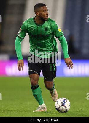 Huddersfield, Angleterre, 28th janvier 2022.Tirese Campbell de Stoke City pendant le match de championnat Sky Bet au stade John Smith, Huddersfield.Crédit photo à lire: Darren Staples / Sportimage crédit: Sportimage / Alay Live News Banque D'Images