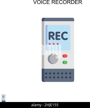 Icône de vecteur simple de l'enregistreur vocal.Modèle de conception de symbole d'illustration pour élément d'interface utilisateur Web mobile. Illustration de Vecteur