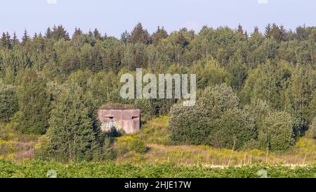 Un bunker sur la ligne Staline dans le district de Minsk (Biélorussie).La ligne des fortifications le long de la frontière occidentale de l'Union soviétique (URSS).Construire Banque D'Images