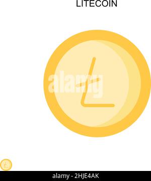 Icône vecteur simple Litecoin.Modèle de conception de symbole d'illustration pour élément d'interface utilisateur Web mobile. Illustration de Vecteur