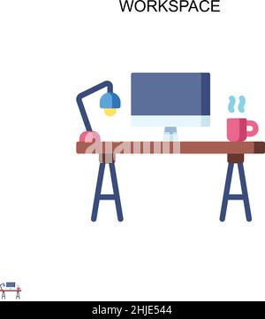 Icône de vecteur simple de l'espace de travail.Modèle de conception de symbole d'illustration pour élément d'interface utilisateur Web mobile. Illustration de Vecteur