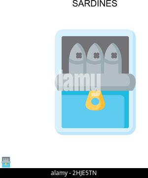 Icône de vecteur simple sardines.Modèle de conception de symbole d'illustration pour élément d'interface utilisateur Web mobile. Illustration de Vecteur