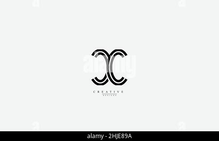 LETTRES MAJUSCULES INITIALES logo monogramme CC Illustration de Vecteur