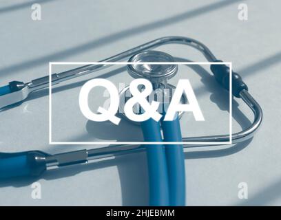 Acronyme QnA.Concept d'assurance qualité médicale.Questions et réponses en médecine. Banque D'Images