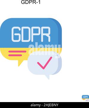 Icône de vecteur simple GDPR-1.Modèle de conception de symbole d'illustration pour élément d'interface utilisateur Web mobile. Illustration de Vecteur