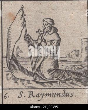 incesable, 15th siècle, médiéval, saints, saint,religieux, dévotionnel, sacré, taillé, gravé,gravure, janvier, mois, calendrier, catholique,rare, renaissance, illustré, détaillé, protecteur,protecteurs, imprimés, impression, latin, histoire,historique, original, prier, catholique romaine, est,orthodoxe, église, répressions, pape, prêtres,moines, rois, reclus, ermite, passion,laïc, symbole, spirituel, sainteté, art,fait à la main, art, artisanat, incunabula, ,Saint Raymundus / Saint Raymond Banque D'Images