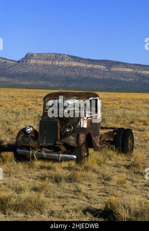 USA route 66 nouveau mexique épave la culture automobile américaine Banque D'Images