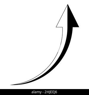 Noir et blanc, flèche montante vers le haut, flèche ascendante de tendance vers le haut Illustration de Vecteur