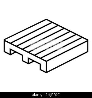 Palette pour le transport de marchandises volumineuses, palette isométrique en bois pour le transport de rokla Illustration de Vecteur