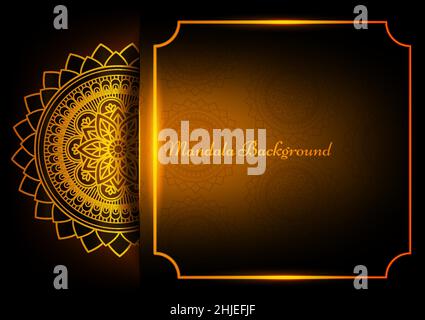 Art de la géométrique indienne traditionnelle.Fond graphique de luxe mandala. Or ornemental sur ombre transparente.Motif décoratif de style oriental.Vecteur Illustration de Vecteur