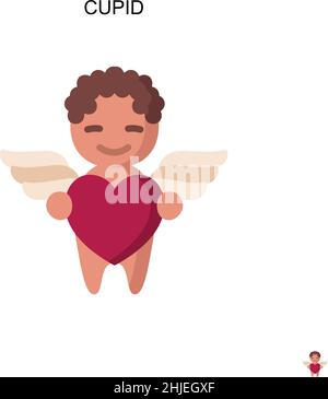 Icône de vecteur simple Cupid.Modèle de conception de symbole d'illustration pour élément d'interface utilisateur Web mobile. Illustration de Vecteur