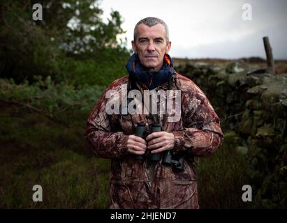 Stephen Murphy d'Angleterre naturelle sur le domaine de Swinton, près de Ripon dans le North Yorkshire.Le domaine de Swinton protège procativement les Harriers sauvages de Hen Banque D'Images