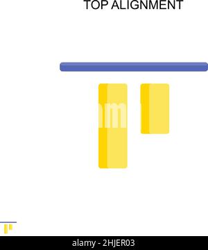 Alignement supérieur icône de vecteur simple.Modèle de conception de symbole d'illustration pour élément d'interface utilisateur Web mobile. Illustration de Vecteur