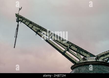 Alter Kranen Old Crane, sur la rivière main, à Wurzburg, en Allemagne Banque D'Images