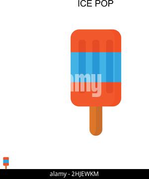 Icône de vecteur simple de glace pop.Modèle de conception de symbole d'illustration pour élément d'interface utilisateur Web mobile. Illustration de Vecteur