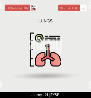 Icône de vecteur simple de poumons. Illustration de Vecteur