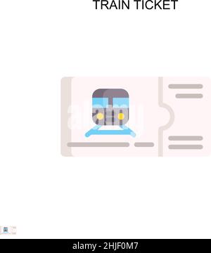 Icône de vecteur simple de billet de train.Modèle de conception de symbole d'illustration pour élément d'interface utilisateur Web mobile. Illustration de Vecteur