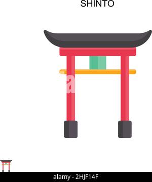 Icône de vecteur simple Shinto.Modèle de conception de symbole d'illustration pour élément d'interface utilisateur Web mobile. Illustration de Vecteur