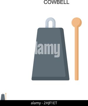 Icône de vecteur simple Cowbell.Modèle de conception de symbole d'illustration pour élément d'interface utilisateur Web mobile. Illustration de Vecteur