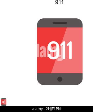 911 icône de vecteur simple.Modèle de conception de symbole d'illustration pour élément d'interface utilisateur Web mobile. Illustration de Vecteur