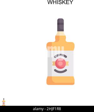 Icône de vecteur simple Whiskey.Modèle de conception de symbole d'illustration pour élément d'interface utilisateur Web mobile. Illustration de Vecteur