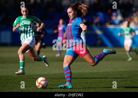 Lieke Martens du FC Barcelona en action lors du match de la ligue nationale des femmes Primera Iberdrola Espagne entre le FC Barcelone et Real Betis au stade Johan Cruyff de Barcelone, Espagne. Banque D'Images