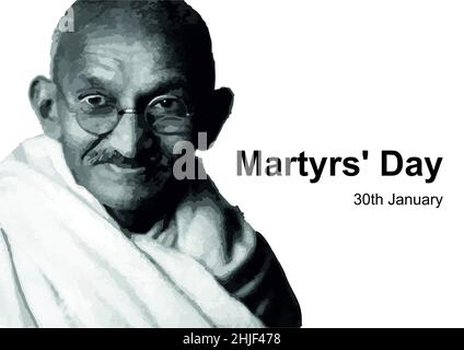 Chaque année, le 30 janvier, l'Inde commémore la Journée des martyrs. La date a été choisie car elle marque l'assassinat de Mohandas Karamchand Gandhi. Banque D'Images