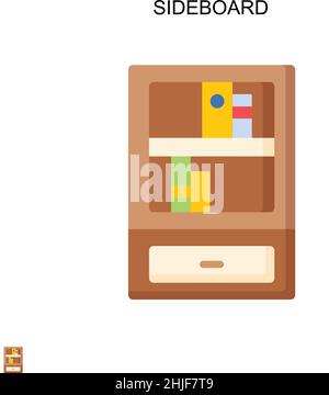 Icône de vecteur simple Sideboard.Modèle de conception de symbole d'illustration pour élément d'interface utilisateur Web mobile. Illustration de Vecteur