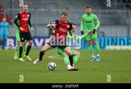 Wiesbaden, Allemagne.29th janv. 2022. Firo : 01/29/2022, Fuvuball, 3rd Bundesliga, saison 2021/2022, SV Wehen Wiesbaden - MSV Duisburg, Wehen crédit: dpa/Alay Live News Banque D'Images