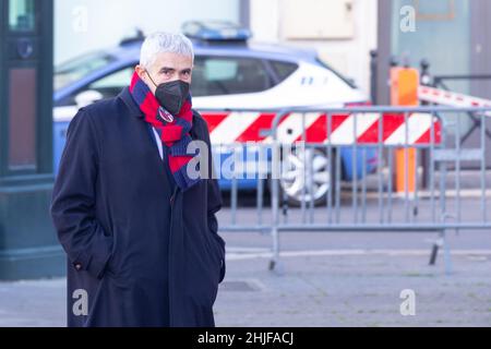 Rome, Italie.29th janvier 2022.Pierferdinando Casini arrive au Palais Montecitorio pour le sixième jour de l'élection du nouveau Président de la République, le 29 janvier 2022 (photo de Matteo Nardone/Pacific Press/Sipa USA) crédit: SIPA USA/Alamy Live News Banque D'Images