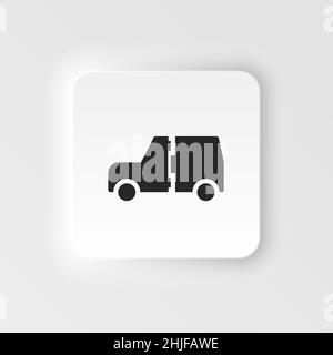 Auto, GAP, assurance, icône de véhicule - Vector.Icône de vecteur de style neumorphe d'assurance. Sur fond blanc Illustration de Vecteur