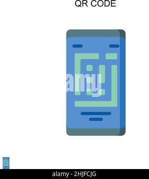 Icône de vecteur simple de code QR.Modèle de conception de symbole d'illustration pour élément d'interface utilisateur Web mobile. Illustration de Vecteur