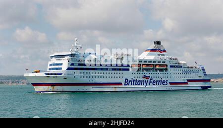 Brittany Ferries navire MV Normandie un RO-RO ferry passager dans le port de Portsmouth, Portsmouth, Hampshire, Angleterre, Royaume-Uni Banque D'Images