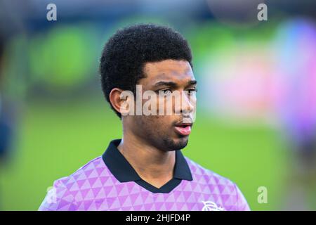 AMAD Diallo (#9) de Rangers FC pendant le match Cinch Premiership au Global Energy Stadium, Dingwall.Date de la photo: Samedi 29 janvier 2022. Banque D'Images