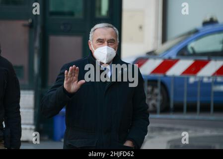 Rome, Roma, Italie, 29 janvier 2022,Pietro Grasso lors du septième vote pour l'élection du Président de la République - Actualités Banque D'Images